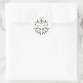 Elegant Sierlijk Trouw Monogram Ronde Sticker (Tas)