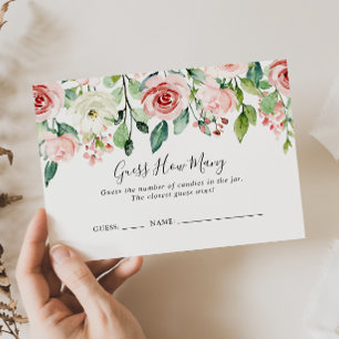 Elegant sierlijke bloemen raden hoeveel spel Kaart Visitekaartje