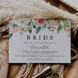 Elegant sierlijke herfst bloemenbruid Vrijgezellen Kaart