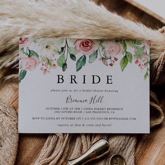 Elegant sierlijke herfst bloemenbruid Vrijgezellen Kaart