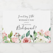 Elegant sierlijke herfst bloemenbruidsmeisje voors sparkling wijnetiket (Enkel label)