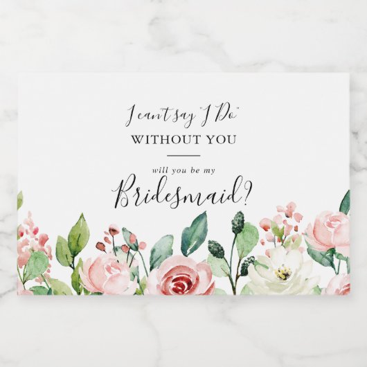 Elegant sierlijke herfst bloemenbruidsmeisje voors sparkling wijnetiket (Enkel label)