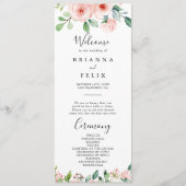 Elegant sierlijke herfst bloemenbruiloft programma programmakaart (Voorkant)