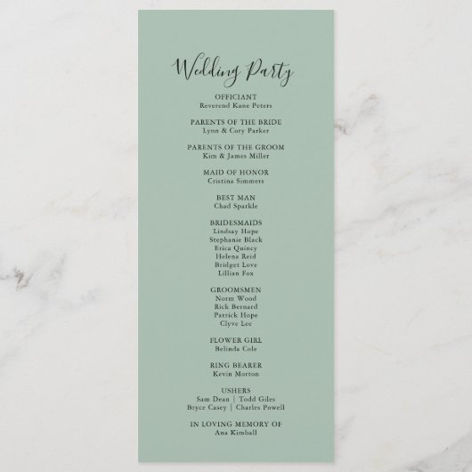 Elegant sierlijke herfst bloemenbruiloft programma programmakaart (Achterkant)