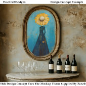 Elegant sierlijke lange willowy zonnebloem meisje  tissuepapier