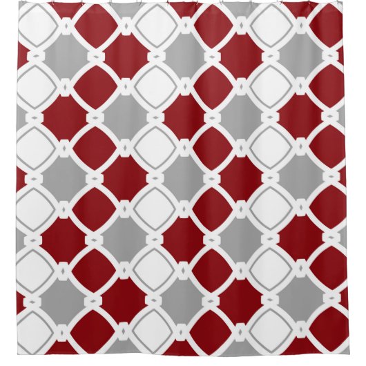 Elegant sieroog, wit, bruin, grijs douchegordijn (Voorkant)