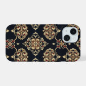 Elegant sierpatroon iPhone 15 case (Achterkant horizontaal)