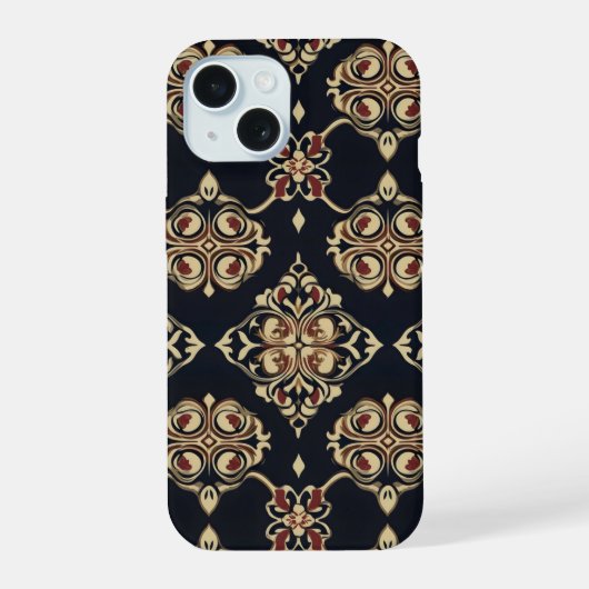 Elegant sierpatroon iPhone 15 case (Achterkant)