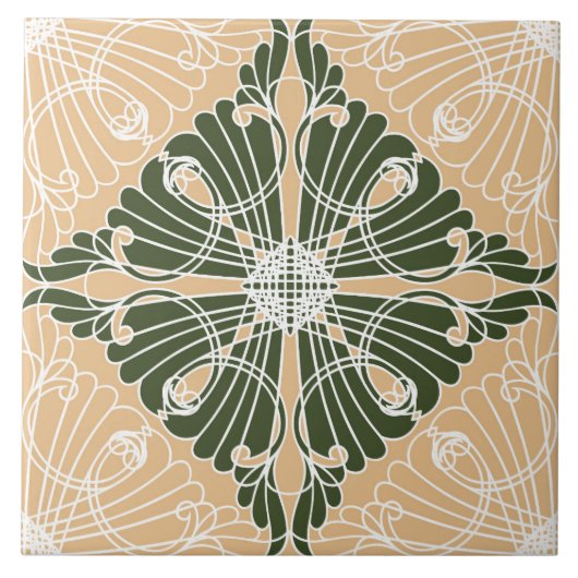 Elegant, sierpatroon, ruitvormig tegeltje (Voorkant)