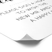 Elegant Sign A Heart Weddenschap Poster (Hoek)