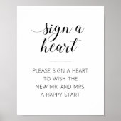 Elegant Sign A Heart Weddenschap Poster (Voorkant)