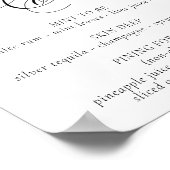 Elegant Signature Cocktail Drink Black Calligraphy Poster (Hoek)