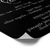 Elegant Signature Cocktail Drink White Calligraphy Poster (Hoek)
