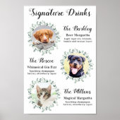 Elegant Signature Drink Pet Wedding Dog 3 Foto Poster (Voorkant)