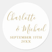 Elegant Signature Gold Ronde Sticker (Voorkant)