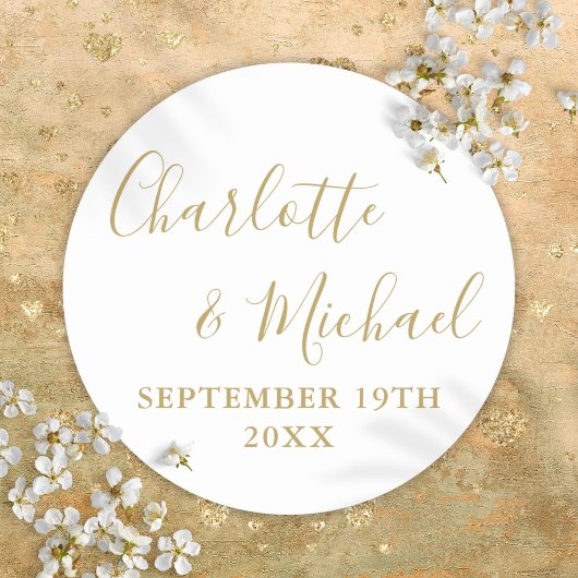 Elegant Signature Gold Ronde Sticker