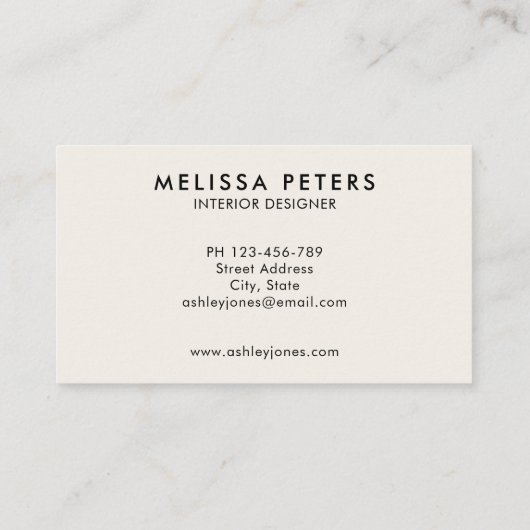 Elegant Signature Modern minimalist Visitekaartje (Achterkant)