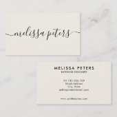 Elegant Signature Modern minimalist Visitekaartje (Voorkant / Achterkant)
