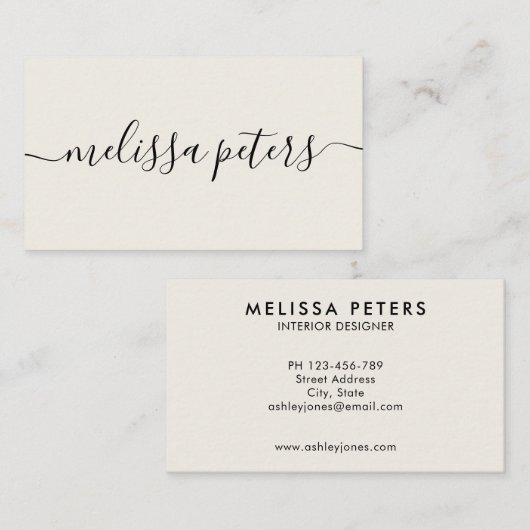 Elegant Signature Modern minimalist Visitekaartje (Voorkant / Achterkant)