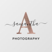 Elegant Signature Roos Gold A Monogram Logo Raamsticker (Vel)