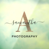 Elegant Signature Roos Gold A Monogram Logo Raamsticker (Vel 3)