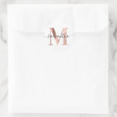 Elegant Signature Roos Gold Foil M Monogram Ronde Sticker (Tas)