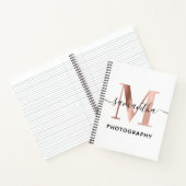 Elegant Signature Roos Gold M Monogram Logo Notitieboek (Binnen)