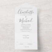 Elegant Signature Script Bruiloft Alles In Een All In One Uitnodiging (Binnen)