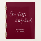 Elegant Signature Script Burgundy Wedding Planner (Voorkant)