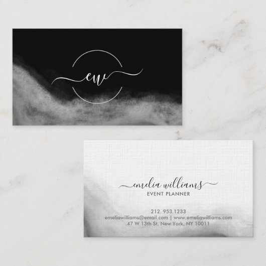 Elegant Signature Script Calligraphy Logo Black Bl Visitekaartje (Voorkant / Achterkant)