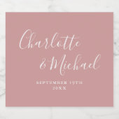 Elegant Signature Script Dusty Roos Wedding Bier Etiket (Enkel label)