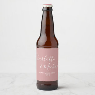Elegant Signature Script Dusty Roos Wedding Bier Etiket