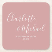 Elegant Signature Script Dusty Roos Wedding Kartonnen Onderzetters (Voorkant)