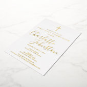 Elegant Signature Script First Heilige Communie Folie Uitnodiging (Gedraaid)