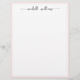 Elegant Signature Script Girly Blush Borded Briefhoofd