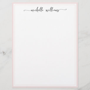 Elegant Signature Script Girly Blush Borded Briefhoofd