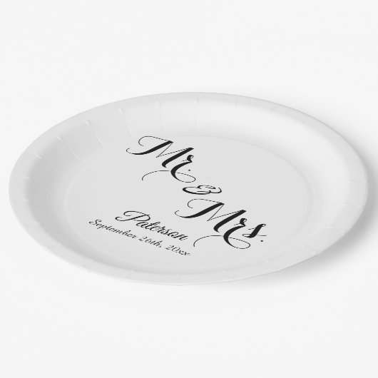 Elegant Signature Script Monogram Papieren Bordje (Gekanteld)