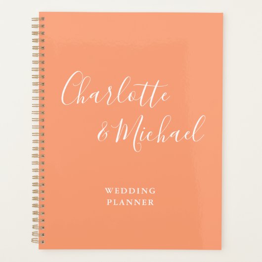 Elegant Signature Script Peach Wedding Planner (Voorkant)