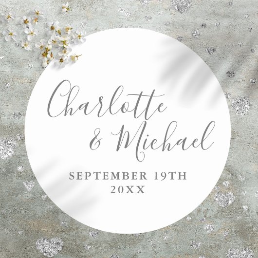 Elegant Signature Script Ronde Sticker