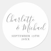 Elegant Signature Script Ronde Sticker (Voorkant)