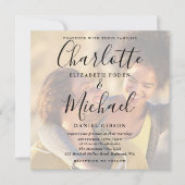 Elegant Signature Script Wedding 2 Photo Invitatio Kaart (Voorkant)