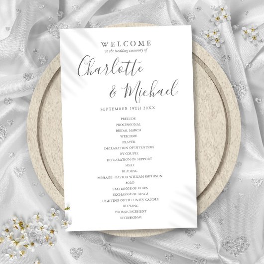Elegant Signature Script Wedding Program
