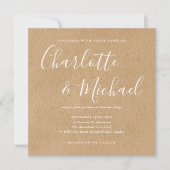 Elegant Signature Script Wedding Rustic Kraft Kaart (Voorkant)