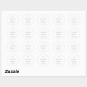 Elegant Signature Silver Cross Baptisme Christenin Ronde Sticker (Vel)