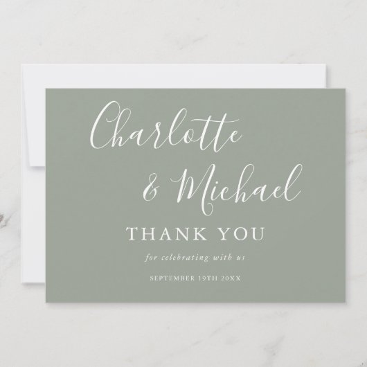 Elegant Signature Wedding Bedankt (Voorkant)