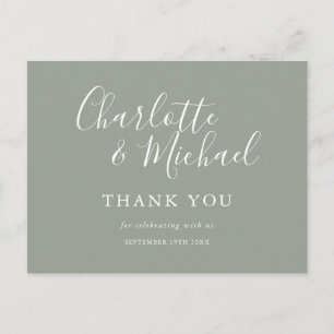 Elegant Signature Wedding Bedankt Briefkaart