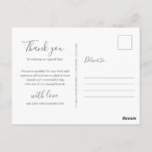 Elegant Signature Wedding Bedankt Briefkaart (Achterkant)