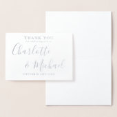 Elegant Signature Wedding Bedankt Folie Kaarten (Display)