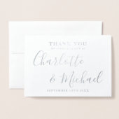 Elegant Signature Wedding Bedankt Folie Kaarten (Voorkant met envelop)