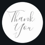 Elegant Signature Wedding Dankuwel Ronde Sticker<br><div class="desc">Ontworpen om met ons collectie van de bruiloft van de Handtekening te coördineren,  met een prachtig manuscript wit dank u bericht in het kic witte schrijven. Ideaal voor envelopzegels en favoriete stickers. Ontworpen door: Thisnotme©</div>
